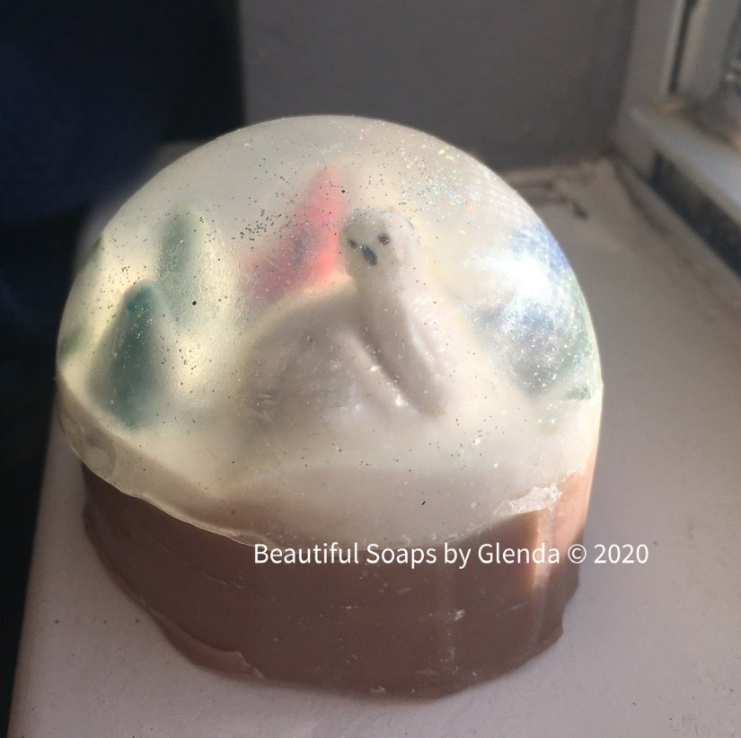 Winter snow globe soap