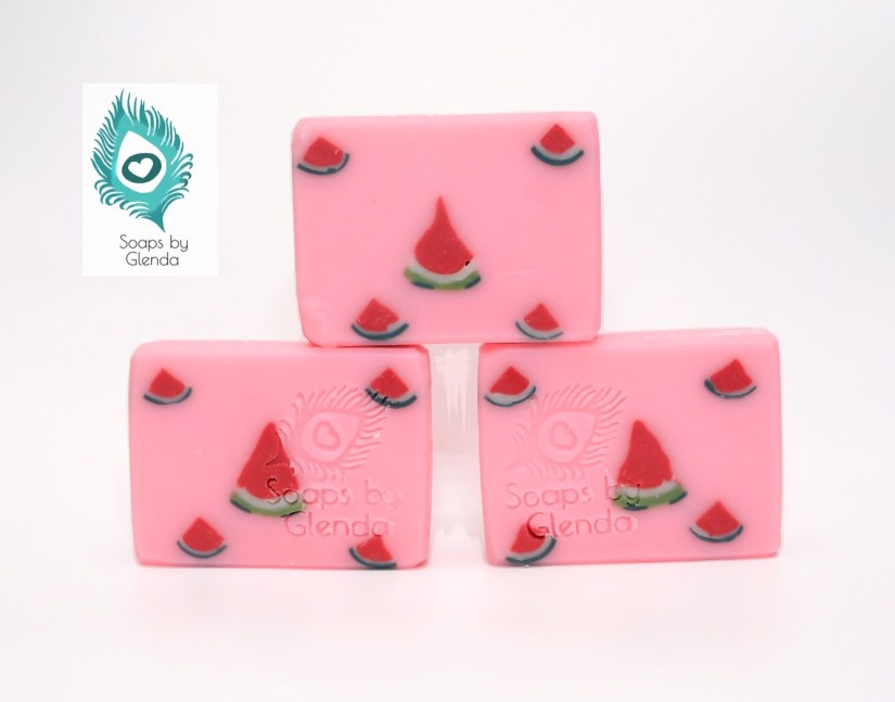 watermelon themed soap with embeds